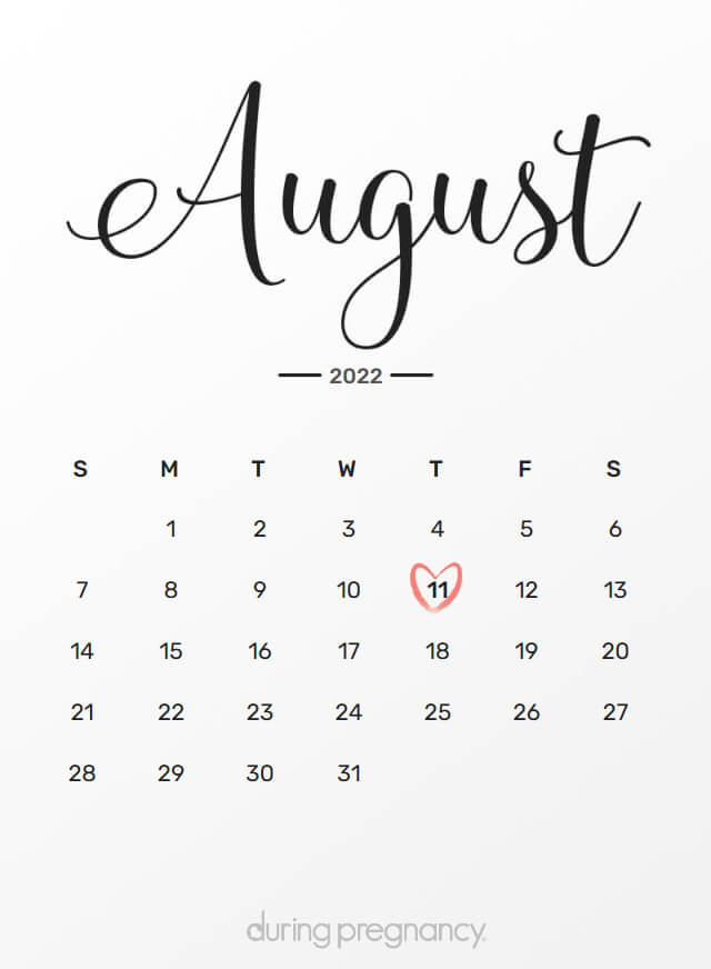 Your Due Date: August 11, 2022 | During Pregnancy