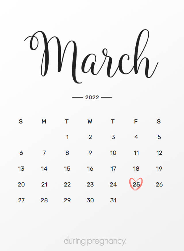 Your Due Date: March 25, 2022 | During Pregnancy